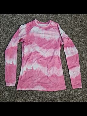 Nike Pro Combat Dri Fit Compression Shirt Womens Medium Pink Long Sleeve Top